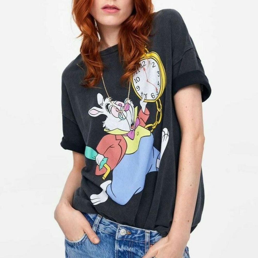 Zara Disney Alice in Wonderland shirt oversized Small